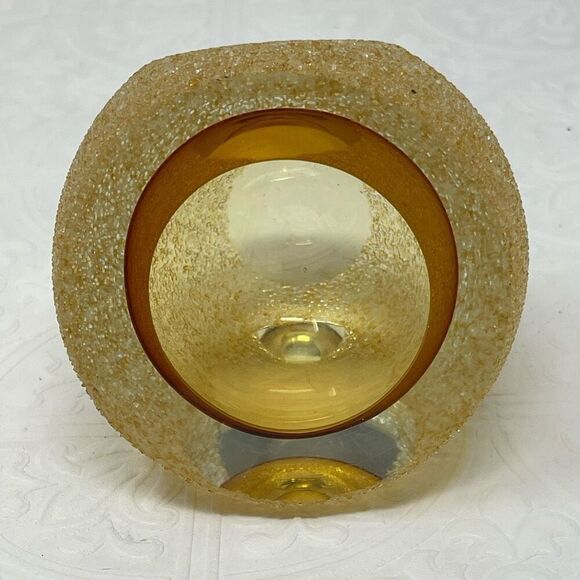 Fifth Avenue Amber Crystal Frosted Votive Candle Holder - Picture 2 of 7